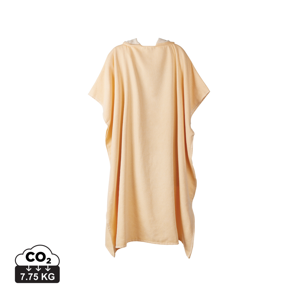 Poncho de plage éponge à personnaliser Tolo VINGA jaune et blanc cassé